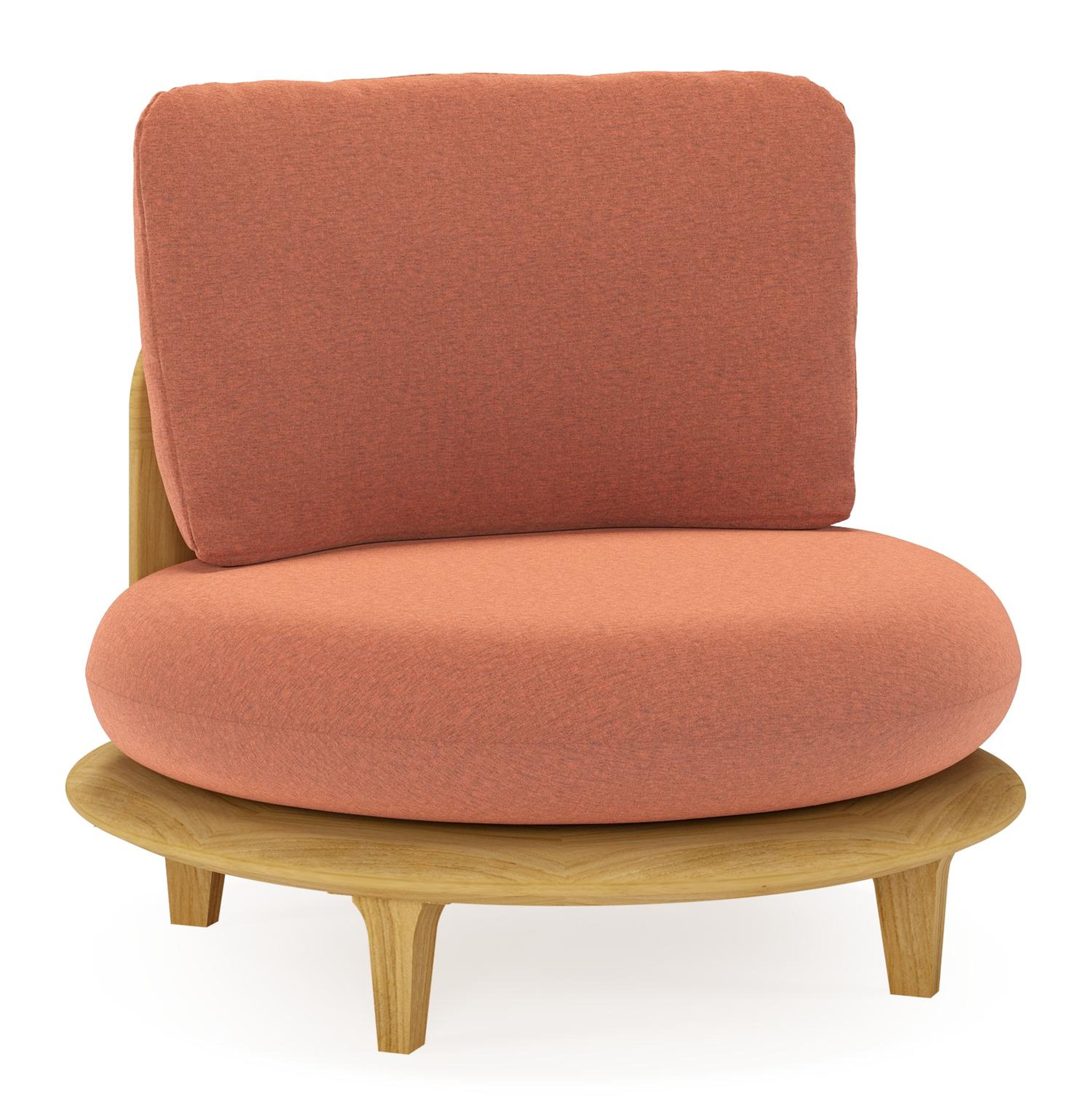 Bomero loungestoel in teak met heritage rust all weather sunbrella® luxe kussen