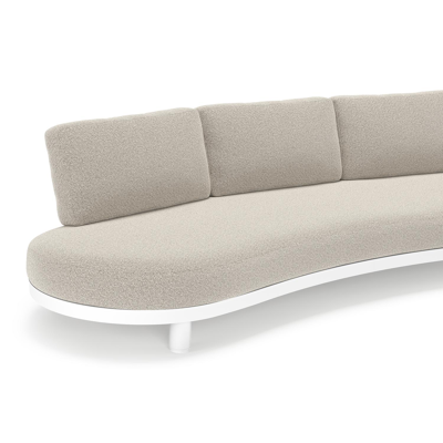 Donato loungebank in wit aluminium met all weather solica Firenze Sand kussen