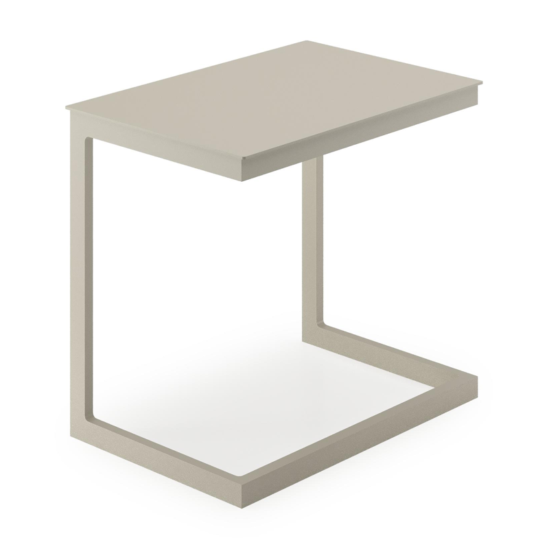 Servio XL bijzettafel in beige aluminium - L 65 x B 45 x H 60 cm