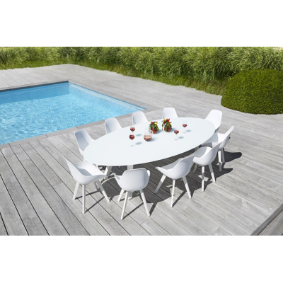 Mesa tuinstoel in wit aluminium en wit kunststof