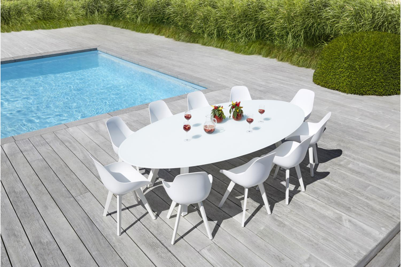 Mesa tuinstoel in wit aluminium en wit kunststof