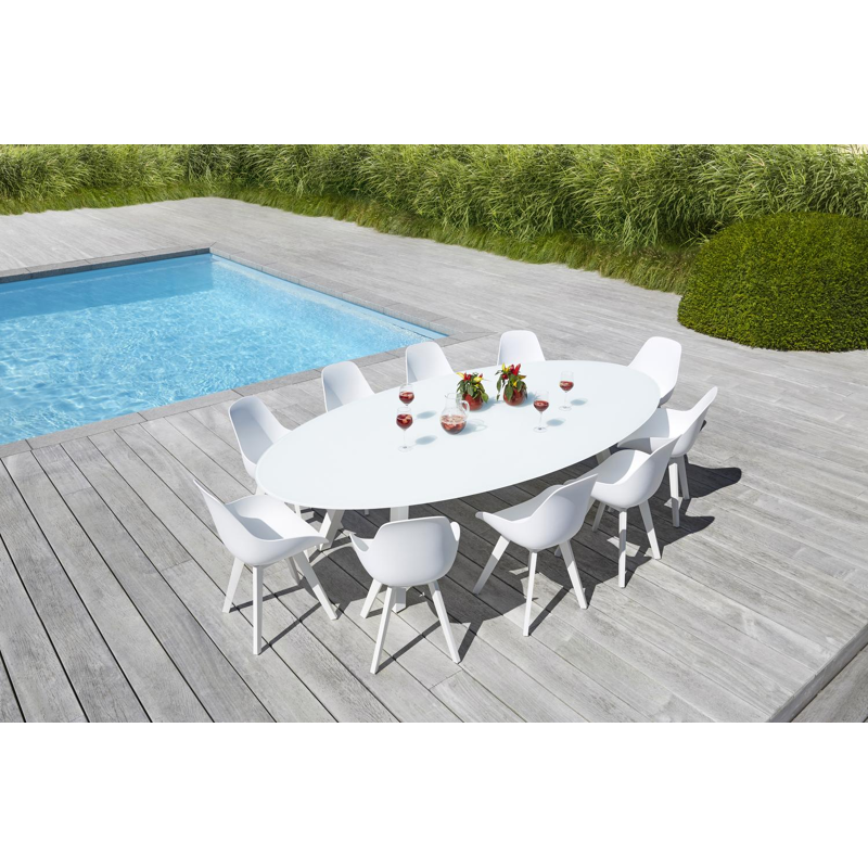 Mesa tuinstoel in wit aluminium en wit kunststof