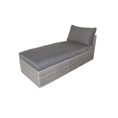 Amari lounge ligbed in grijs wicker met polyester kussens