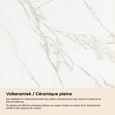 Cesano tuintafel in wit aluminium en volkeramiek calacatta - L 240 x B 100 x H 75 cm