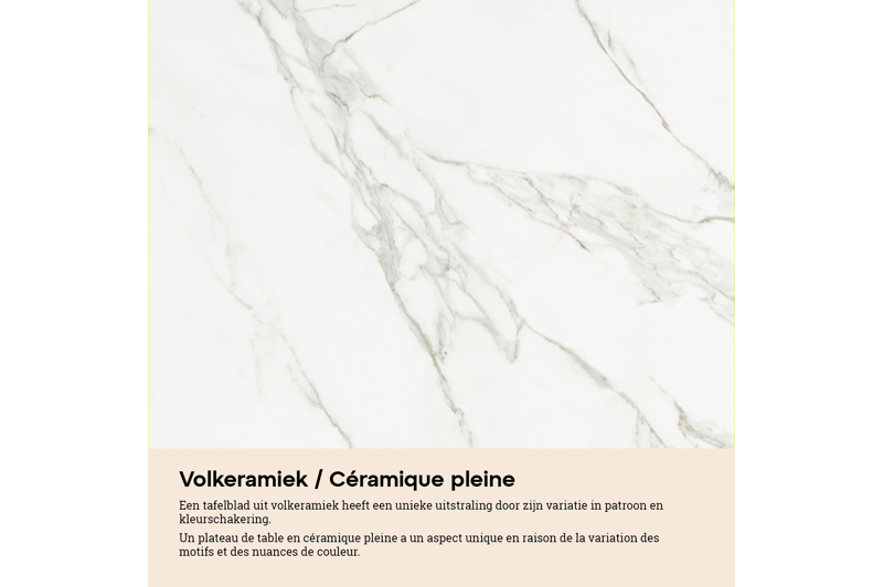 Cirello Pop up bijzettafel in wit aluminium en wit volkeramiek - L 70 x B 50 x H 44/66 cm