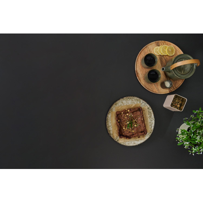 Cesano tuintafel in zwart aluminium en volkeramiek nero black - Dia. 148 x H 74,5 cm