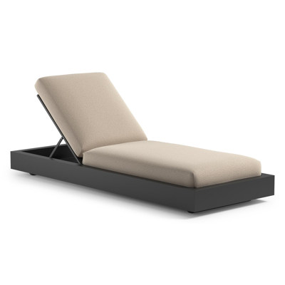 Como verstelbaar ligbed in zwart aluminium met lopi sand all weather Sunbrella® luxe kussen