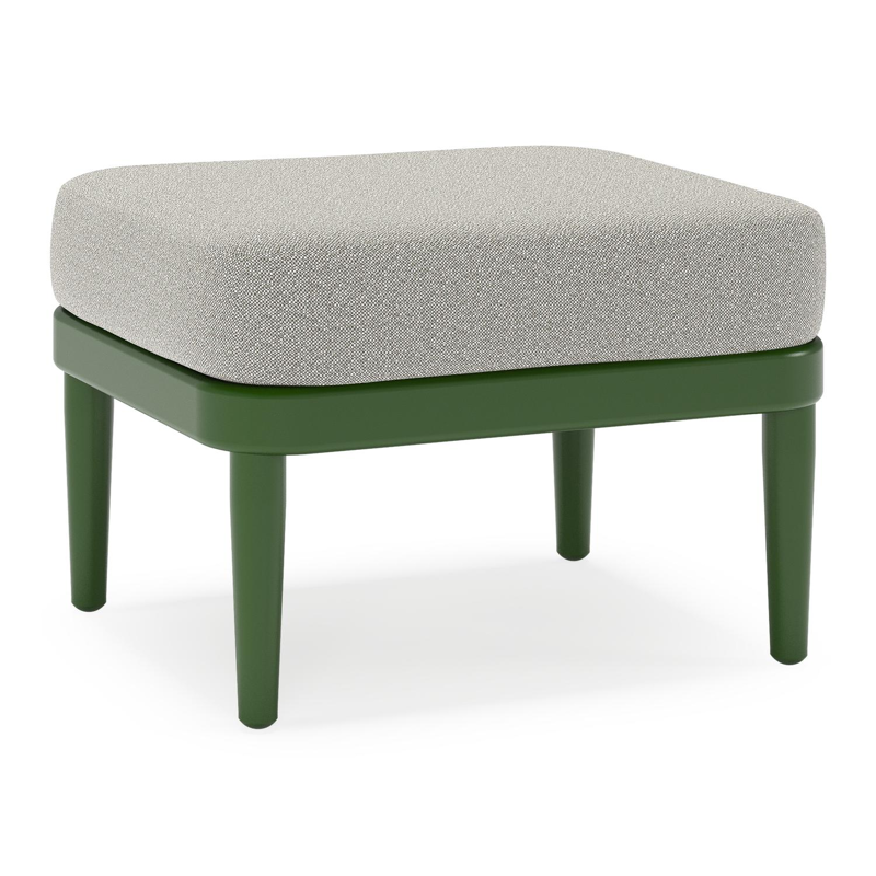 Orso poef in groen aluminium met Savane Tunder all weather sunbrella® luxe kussen