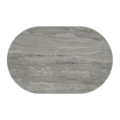 Teramo tuintafel bombo in zwart aluminium en volkeramiek Aspen Grey - L 110 x B 70 x H 73.7 cm