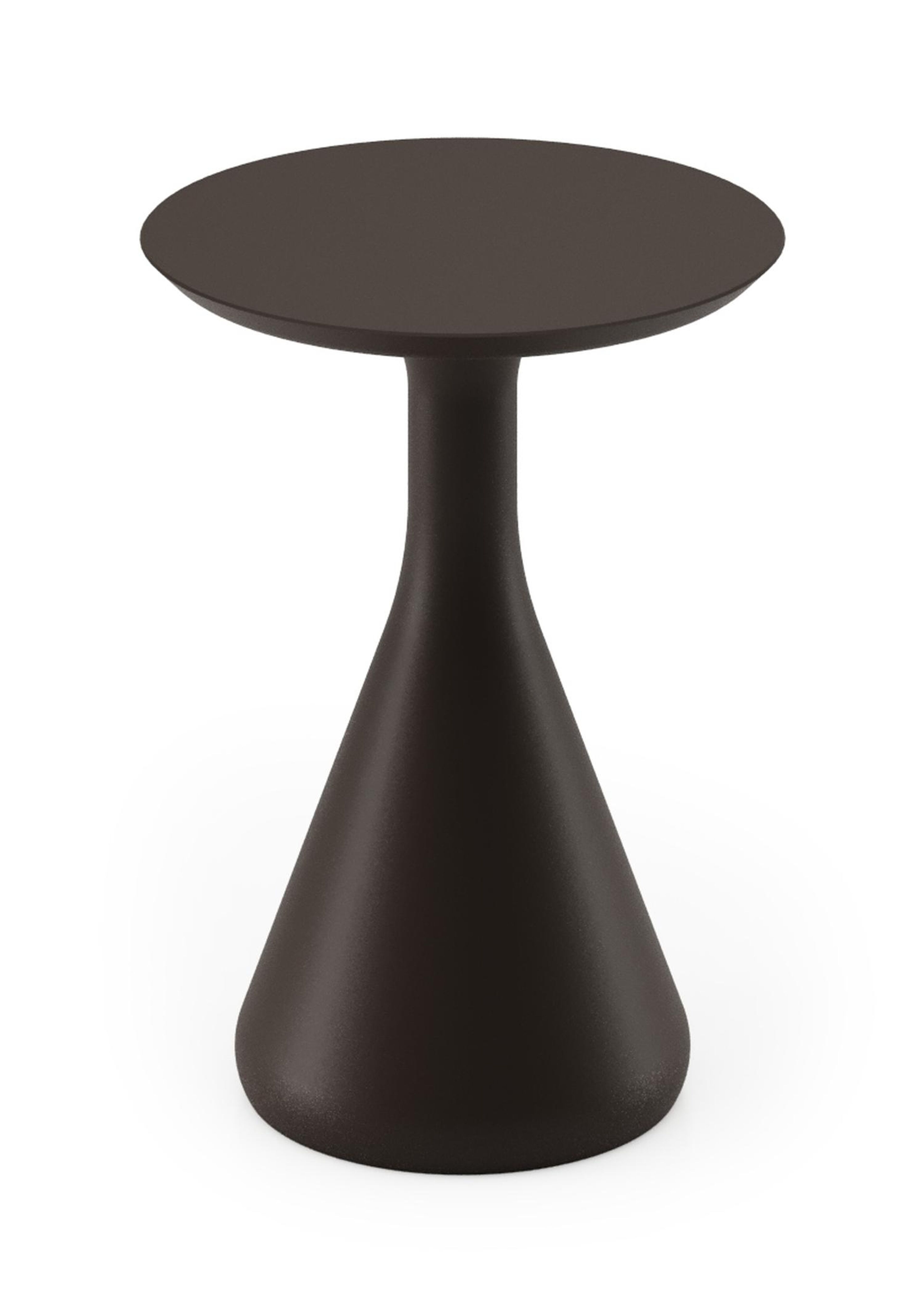 Table d'appoint Bomero en aluminium brun foncé - Diam. 34 x Haut. 46 cm