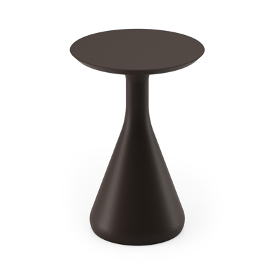 Bomero bijzettafel in donkerbruin aluminium - Dia. 34 x H 46 cm