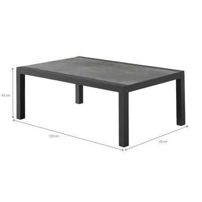 Alcudia loungeset in grijs aluminium met grijs polyester kussens