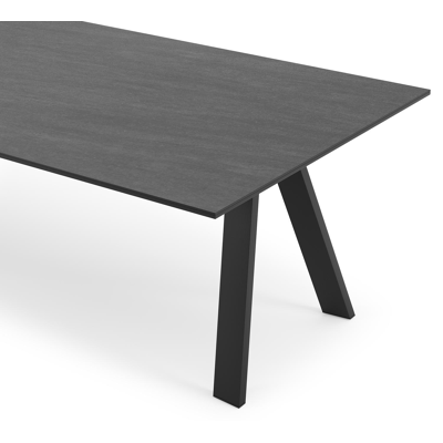 Cesano tuintafel in zwart aluminium en volkeramiek basalt black - L 280 x B 110 x H 75 cm