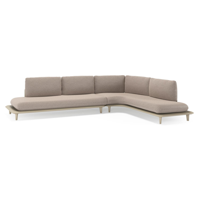 Bomero loungehoek in beige aluminium met wander manioc all weather sunbrella® luxe kussen