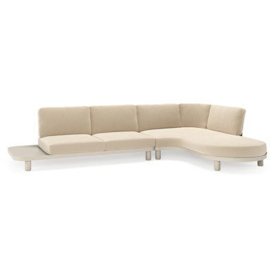 Donato loungehoek in beige aluminium met althea chalk all weather cosytica kussen