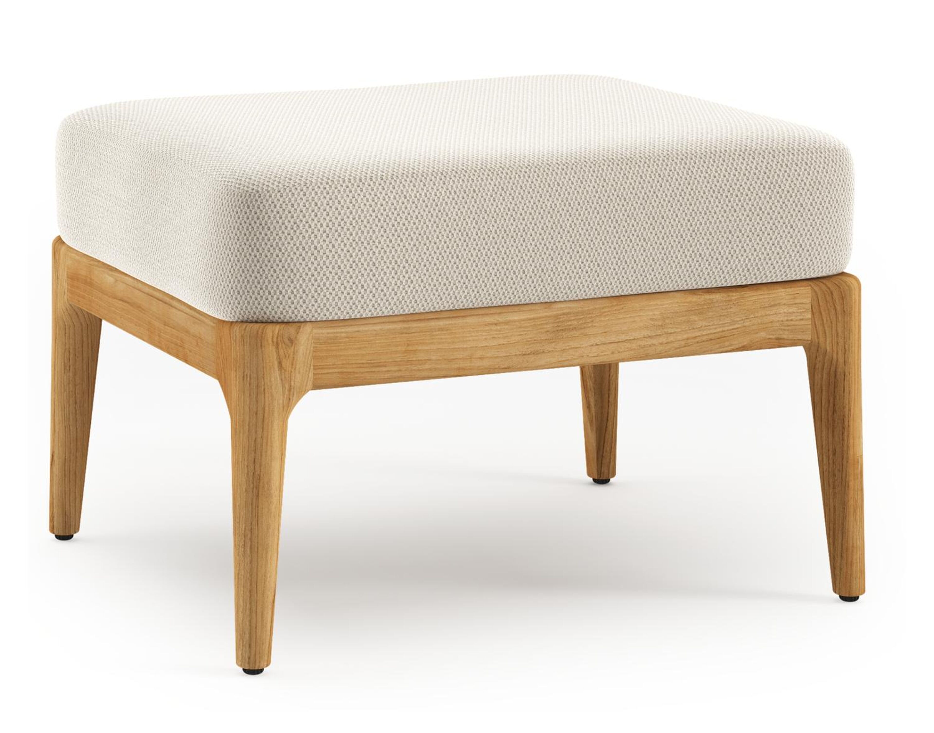 Orso poef in teak textilene met lopi marble all weather sunbrella® luxe kussen