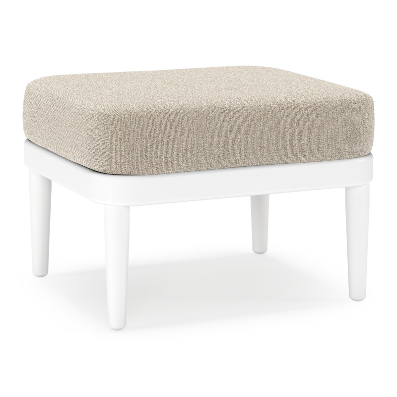 Pouf Orso en aluminium blanc et coussins en all weather cosytica Catania Sand