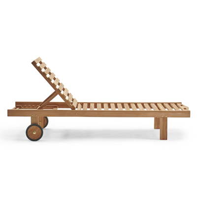 Chaise longue réglable Eric en teak