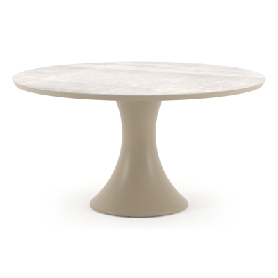 Fano tuintafel rond in beige aluminium en volkeramiek Taj Mahal - Dia. 148 x H 74 cm