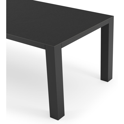 Nano tuintafel in zwart aluminium en volkeramiek nero black - L 240 x B 100 x H 75 cm