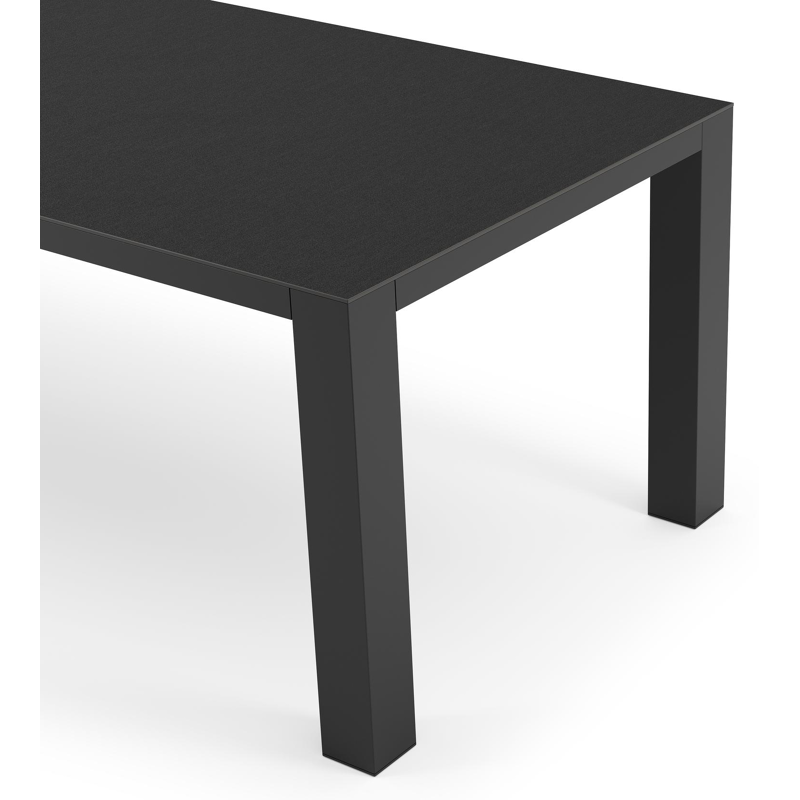 Nano tuintafel in zwart aluminium en volkeramiek nero black - L 240 x B 100 x H 75 cm