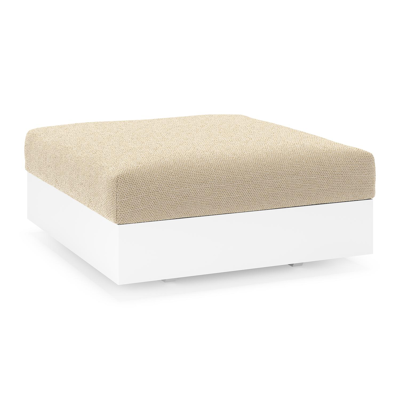 Como poef in wit aluminium met althea camel all weather cosytica kussen