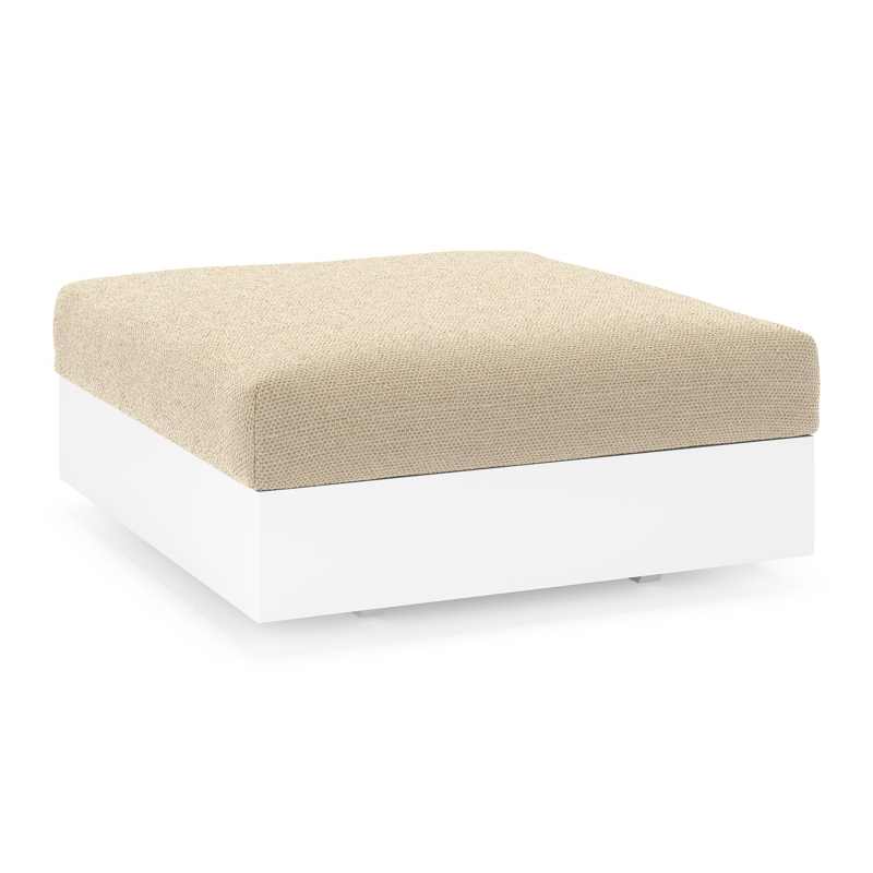 Como poef in wit aluminium met althea camel all weather cosytica kussen