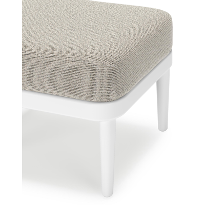 Pouf Orso en aluminium blanc et coussins en all weather solica Firenze Sand