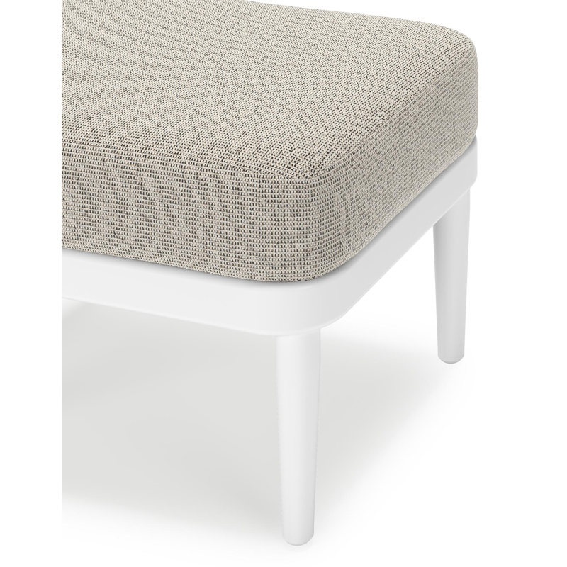 Pouf Orso en aluminium blanc et coussins en all weather solica Firenze Sand