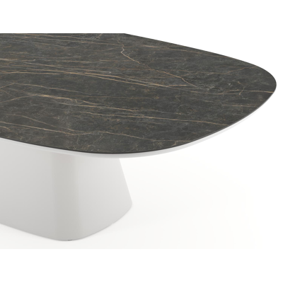 Amico tuintafel bombo xl in wit aluminium en volkeramiek Black Obsession - L 270 x B 148 x H 73.5 cm