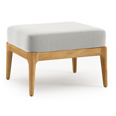 Pouf Orso en teck et coussins en all weather sunbrella® luxe Lopi Ash