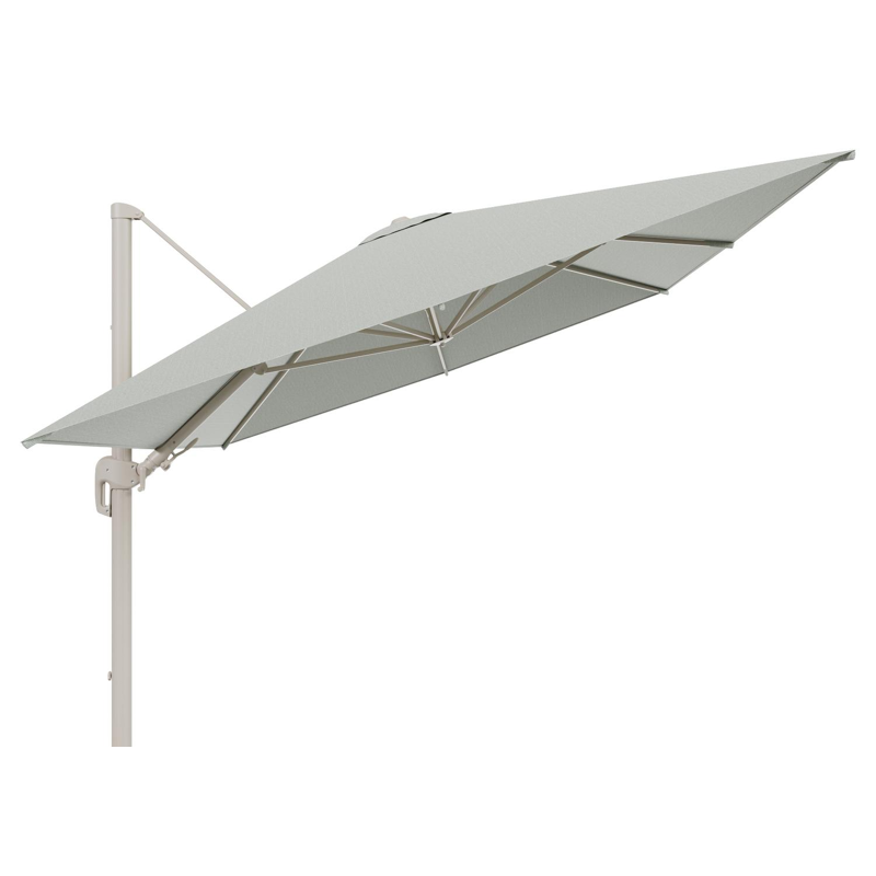 Rufina zweefparasol tiltfunctie in beige aluminium en parasoldoek in All Weather Sunbrella® Luxe Slow Spirea - L1 400 x L2 300 cm (zonder voet) (zonder voet)