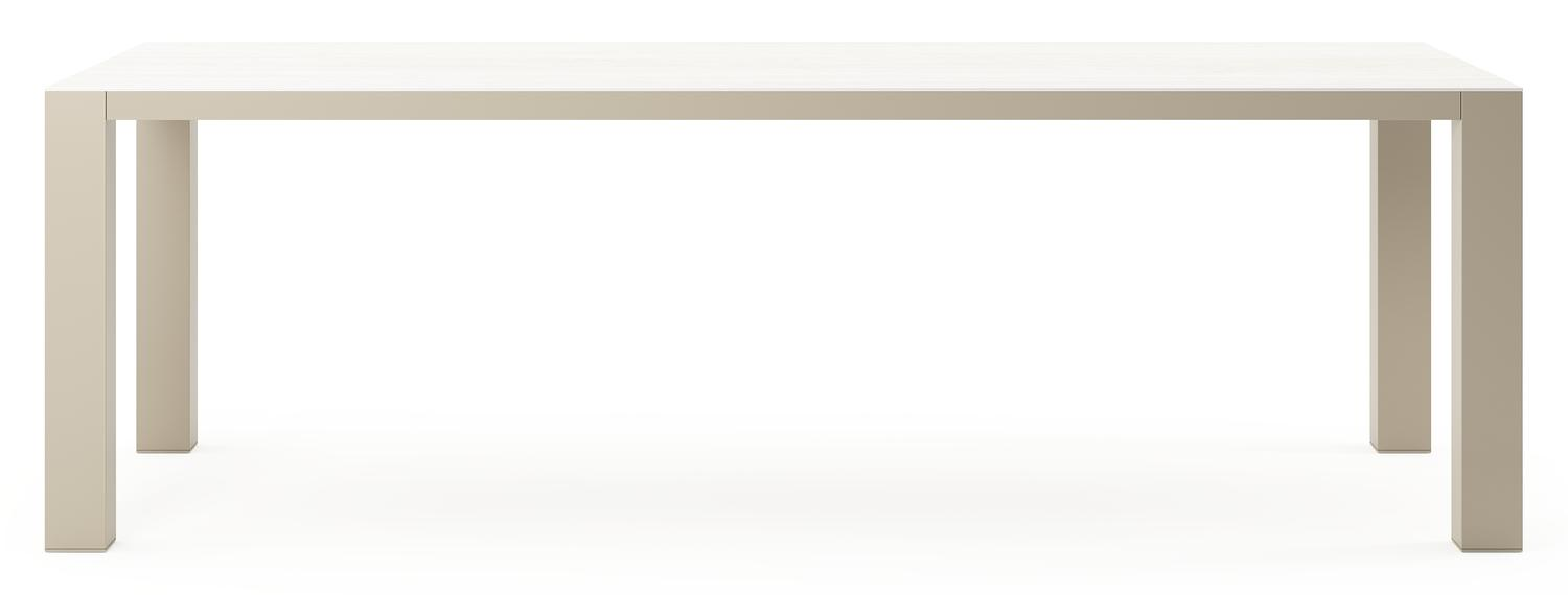 Table de jardin Nano rectangulaire en aluminium beige et céramique pleine Calista Lg. 240 x Lrg. 100 x Haut. 75 cm