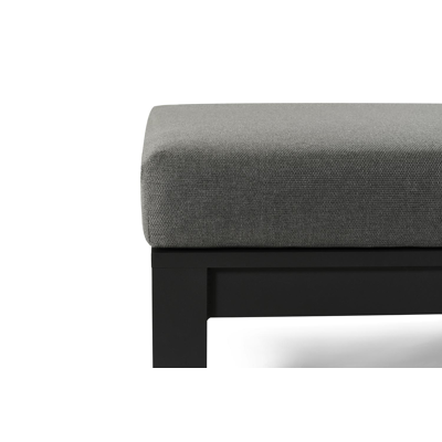 Occaro loungehoek in zwart aluminium met grijs weather+ softtouch kussens