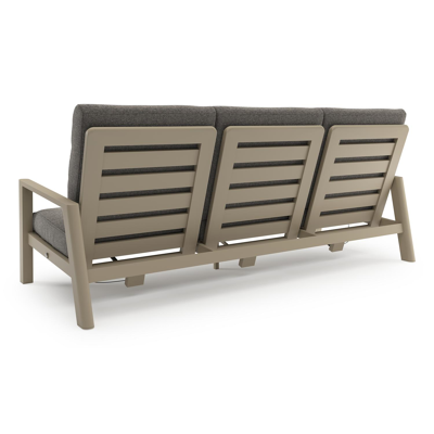 Cirello loungebank in beige aluminium met chartres drizzle all weather sunbrella® luxe kussen