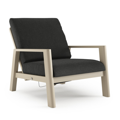 Cirello loungestoel 1-zit in beige aluminium met chartres sooty all weather sunbrella® luxe kussen