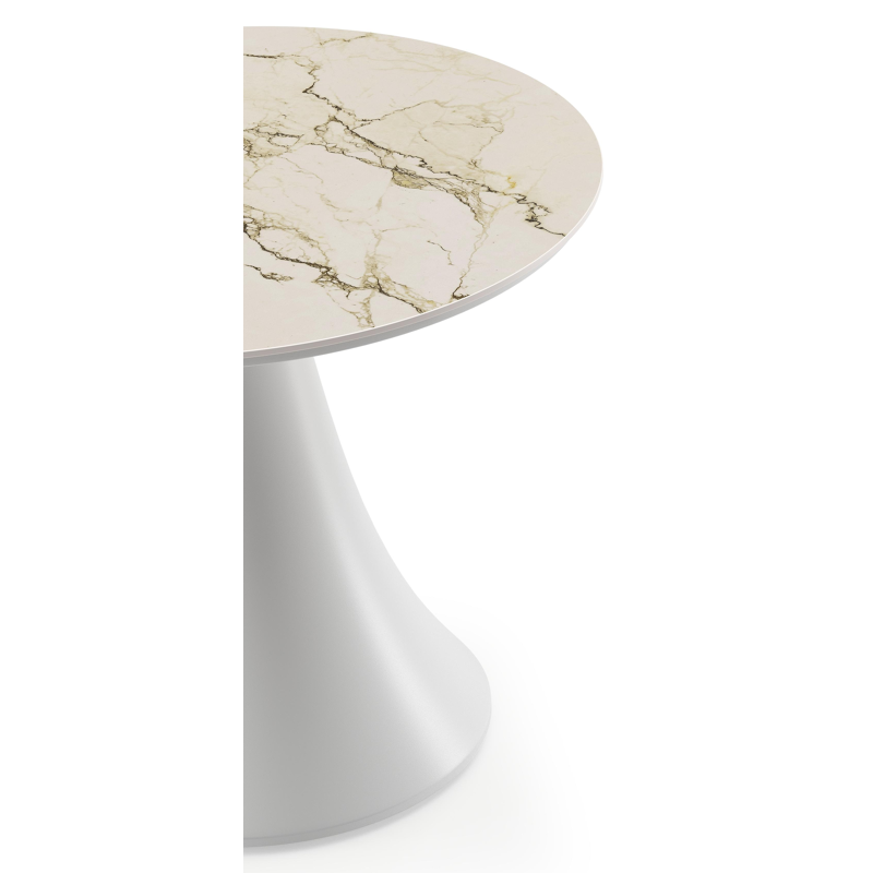 Fano low dining loungetafel in wit aluminium en volkeramiek colorado dunes - Dia. 65 x H 55 cm