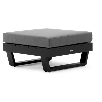 Modica loungeset in zwart aluminium met grijs textilene kussens