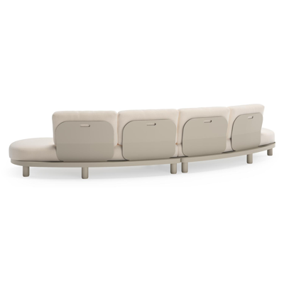 Donato loungebank in beige aluminium met all weather sunbrella® luxe Lopi Snow kussen