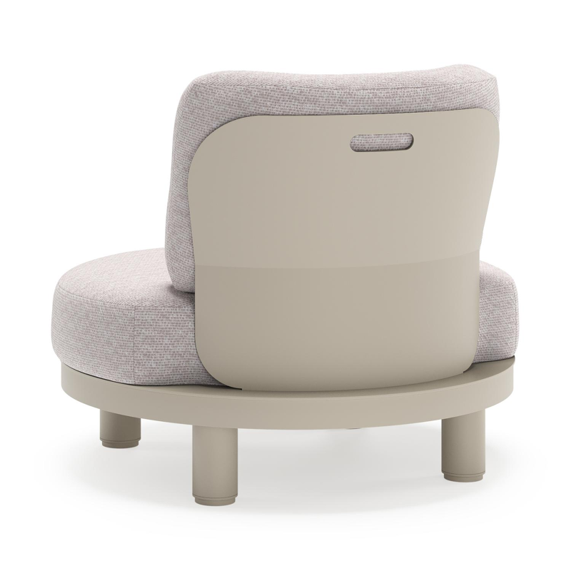 Donato loungestoel in beige aluminium met all weather sunbrella® luxe Wander Gobi kussen