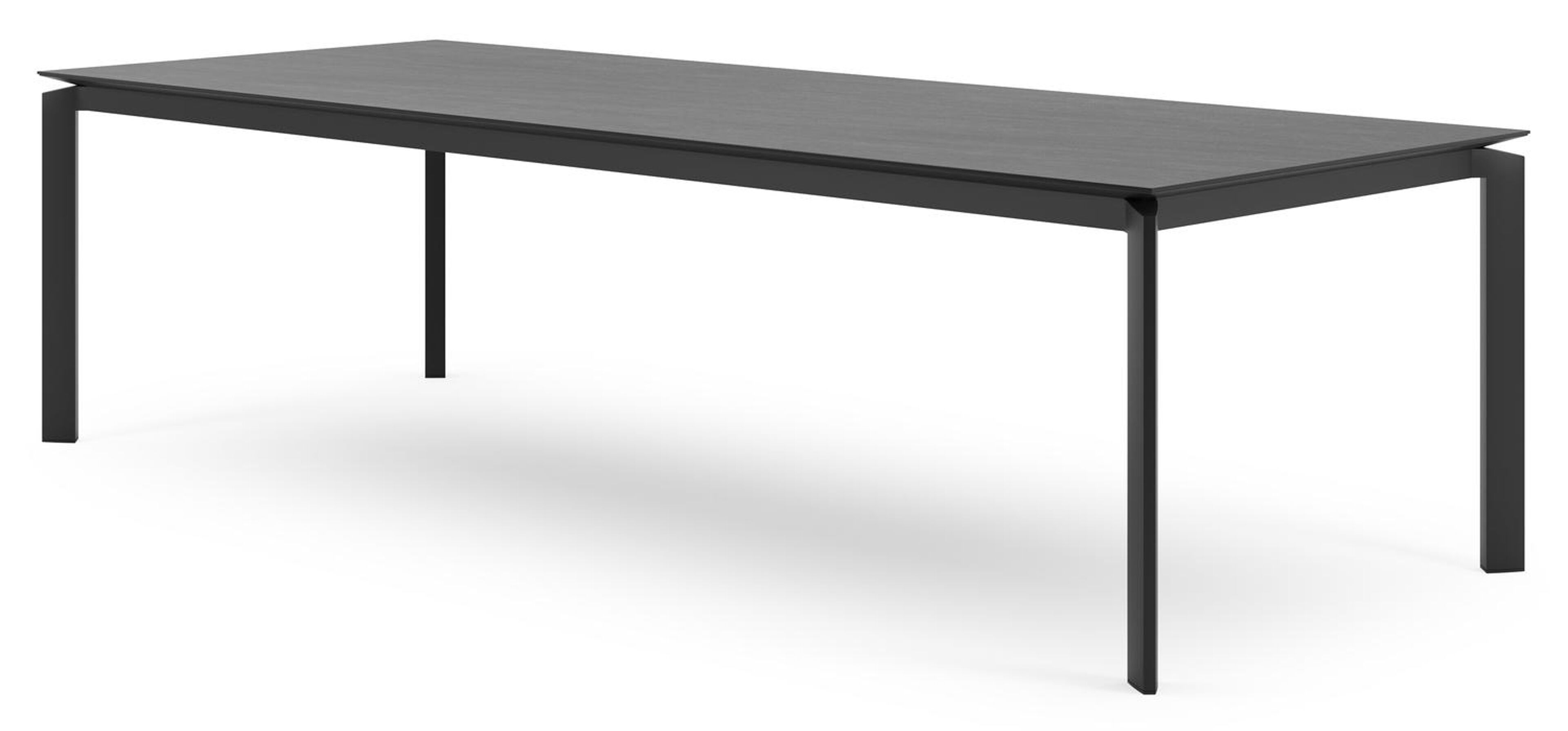 Cirello tuintafel in zwart aluminium en volkeramiek basalt black - L 280 x B 110 x H 75 cm