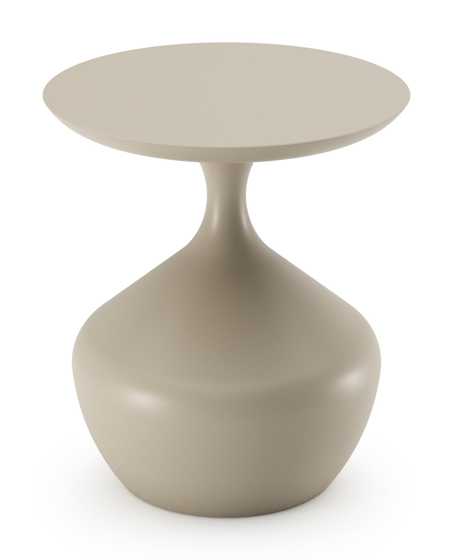 Table d'appoint Bomero en aluminium beige- Diam. 48 x Haut. 50 cm