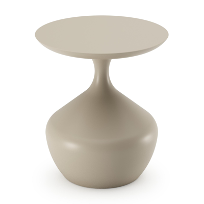 Bomero bijzettafel in beige aluminium - Dia. 48 x H 50 cm