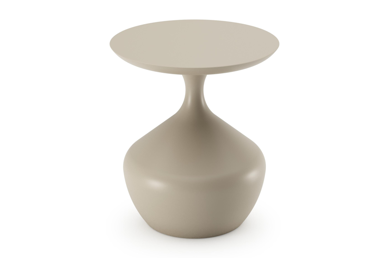 Bomero bijzettafel in beige aluminium - Dia. 48 x H 50 cm