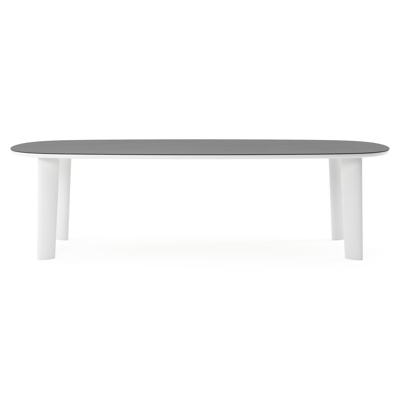 Amico tuintafel bombo in wit aluminium en volkeramiek Basalt Black - L 270 x B 125 x H 73.5 cm