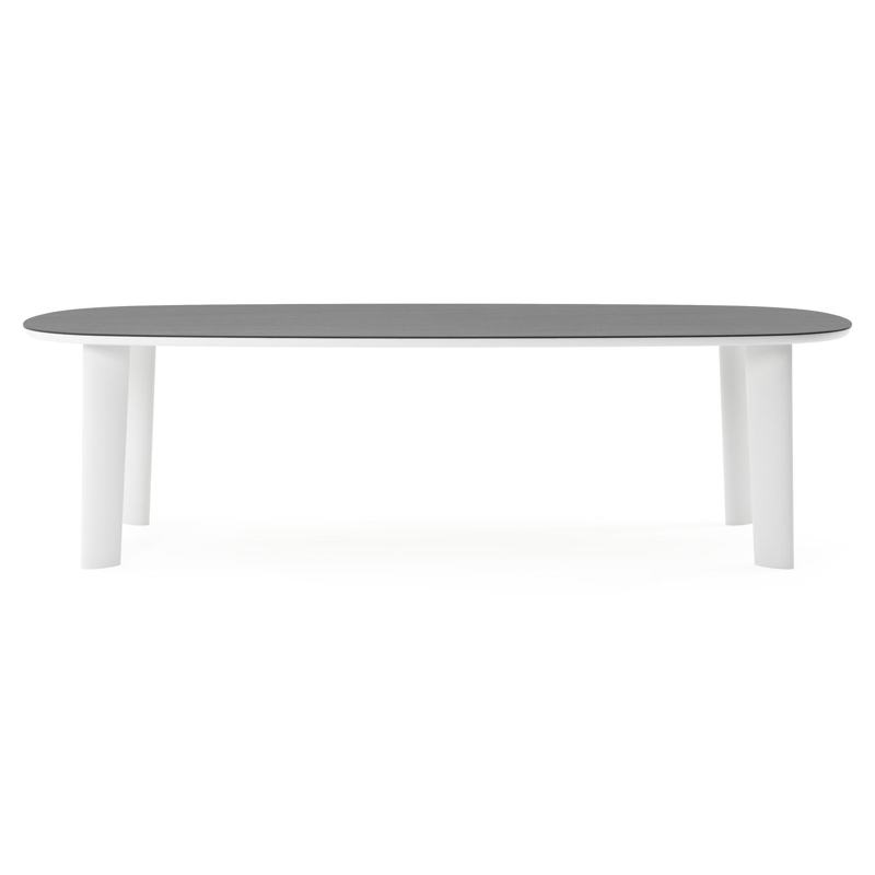 Amico tuintafel bombo in wit aluminium en volkeramiek Basalt Black - L 270 x B 125 x H 73.5 cm