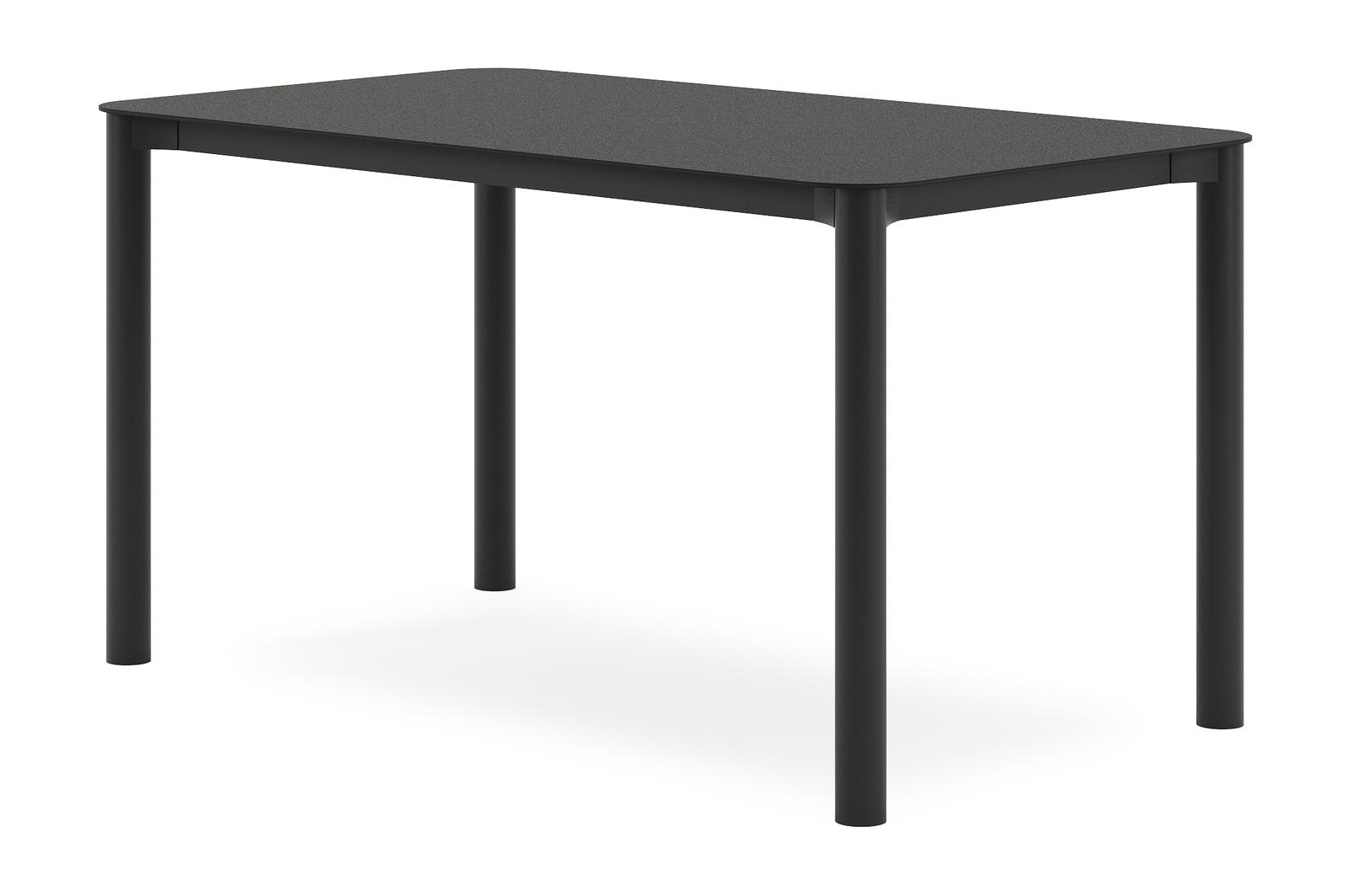 Orso tuintafel rechthoekig afgerond in zwart aluminium en volkeramiek zwart - L 140 x B 80 x H 75 cm