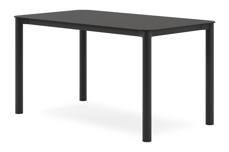 Orso tuintafel rechthoekig afgerond in zwart aluminium en volkeramiek zwart - L 140 x B 80 x H 75 cm