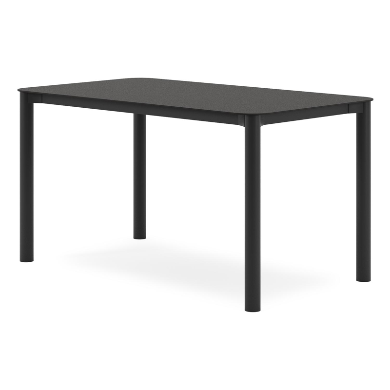 Orso tuintafel rechthoekig afgerond in zwart aluminium en volkeramiek zwart - L 140 x B 80 x H 75 cm