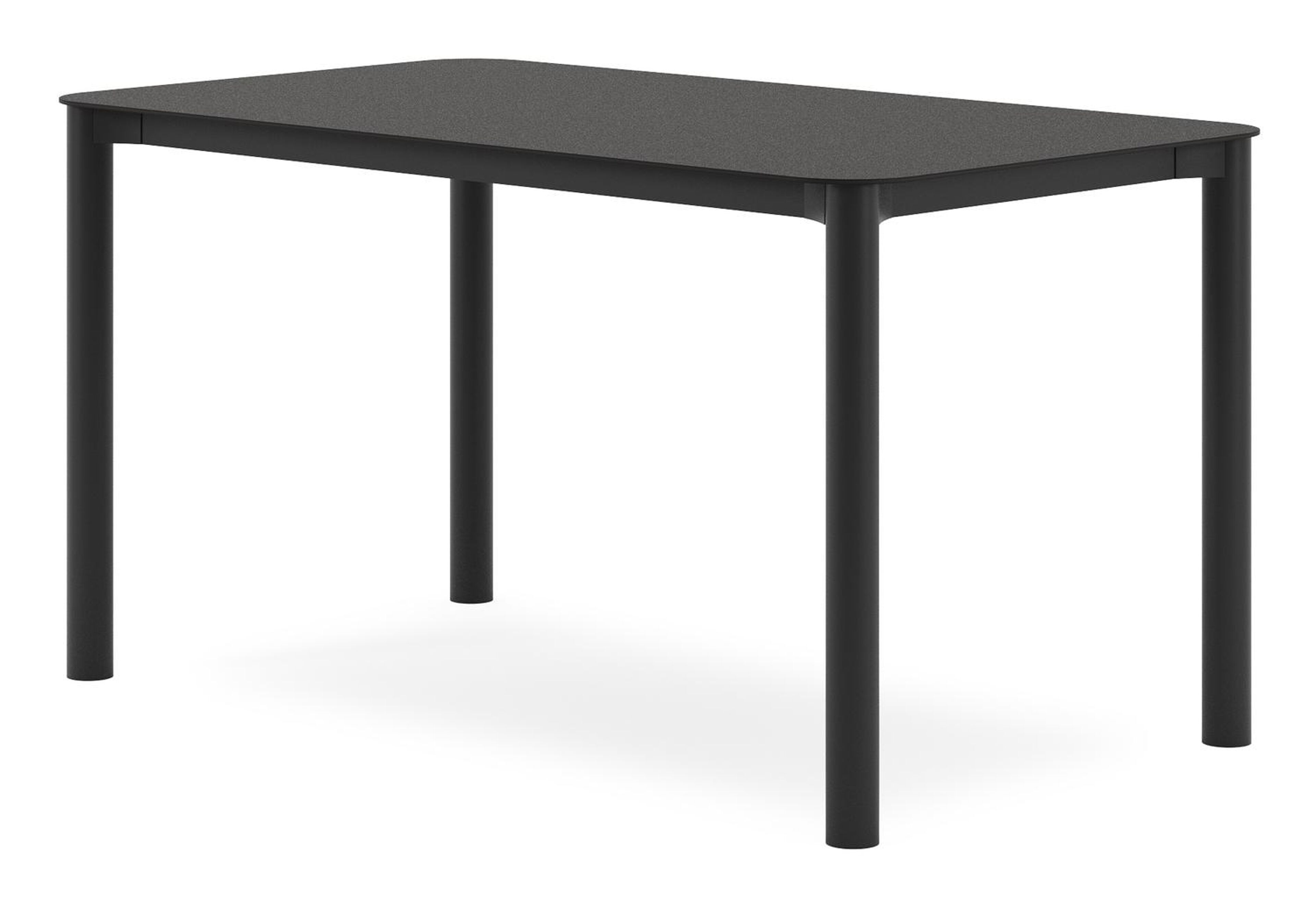 Orso tuintafel rechthoekig afgerond in zwart aluminium en volkeramiek zwart - L 140 x B 80 x H 75 cm